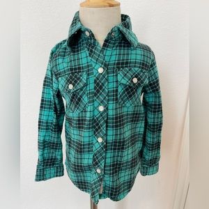 3T Flannel Plaid Button Down Shirt